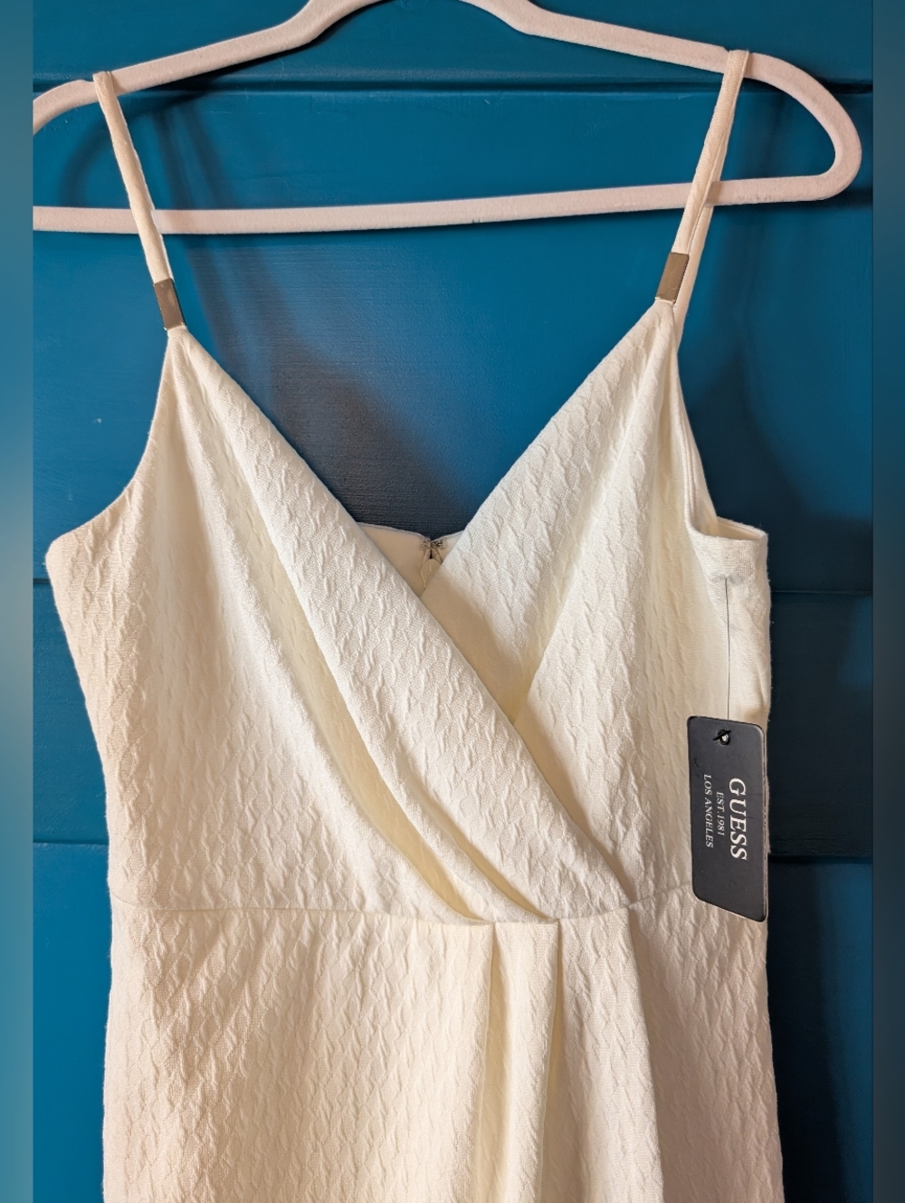 Guess White One-Shoulder Draped Bodycon Dress - Picture 5 of 8